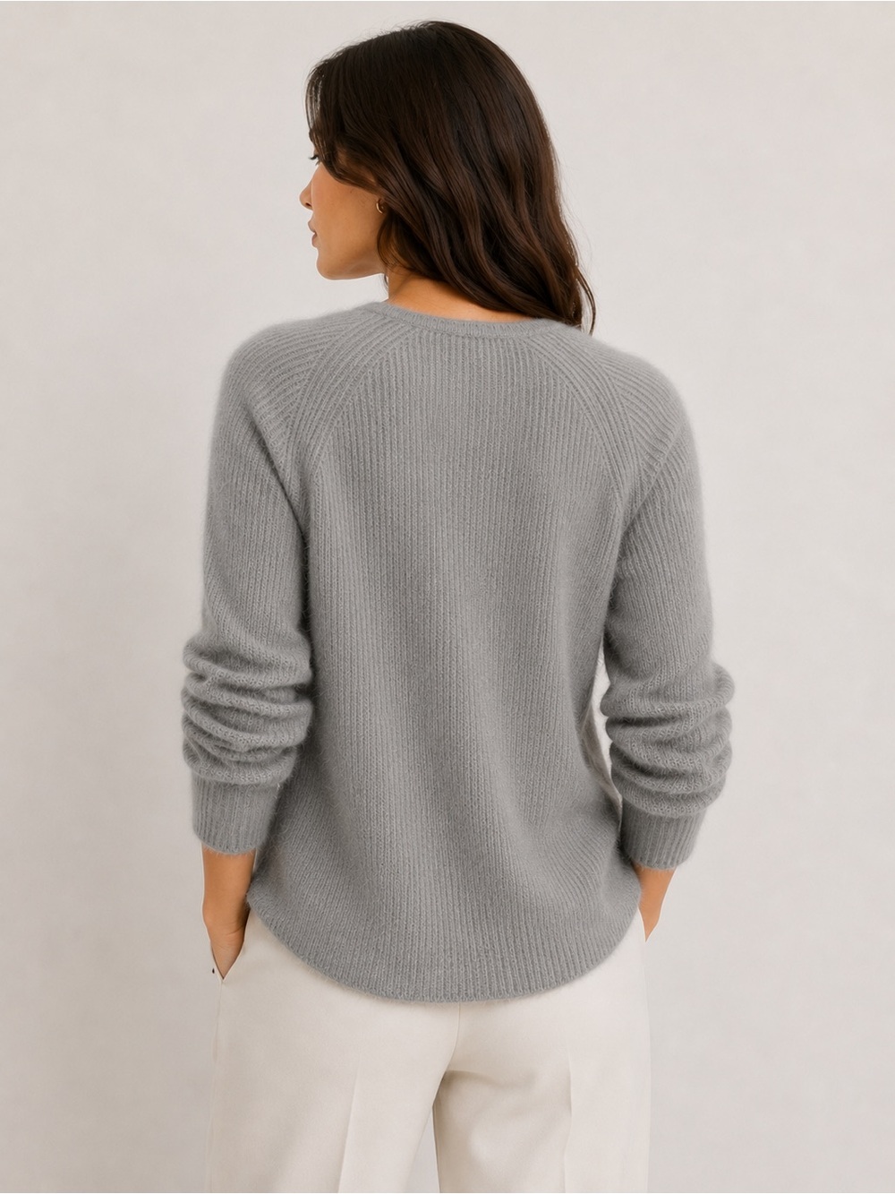 Jones New York Wool Angora Cardigan Gray Button Front Sweater | Size S | - Picture 8 of 8